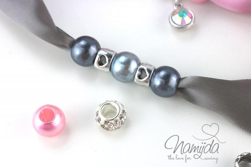 1 Stück ♥ Herzchen Schiebeperle - Rose Gold - 8mm ♥