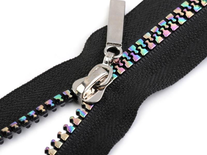 1 Stück Jacken Reißverschluss RAINBOW - 50cm - teilbar - weiss