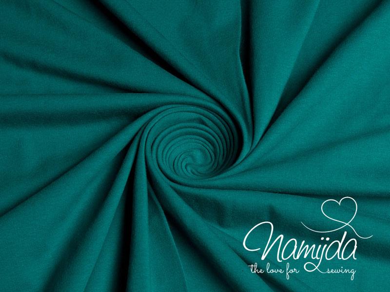 0,5 MTR. ♥  UNI BIO BAUMWOLLJERSEY PETROL ♥