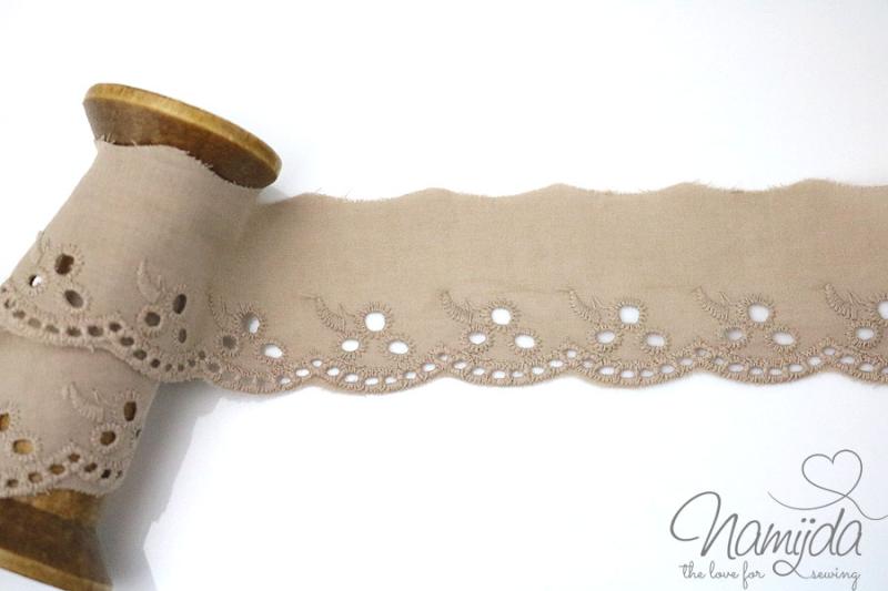 ♥1 Mtr. Wäschespitze LiLia - Taupe - 4,2cm ♥