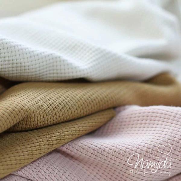 0,5 MTR. WAFFEL JERSEY 100% BAUMWOLLE - TAUPE
