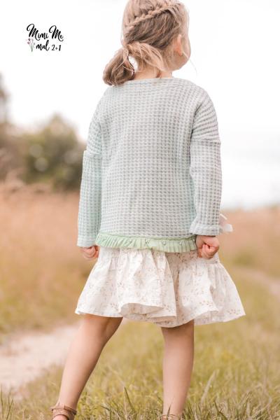 1 MTR. ♥ RüSCHENBORTE SOFT-TÜLL + PERLEN - KHAKI LIGHT ♥