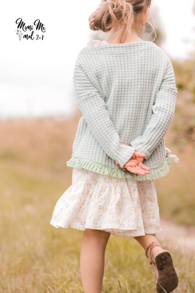 1 MTR. ♥ RüSCHENBORTE SOFT-TÜLL + PERLEN - KHAKI LIGHT ♥