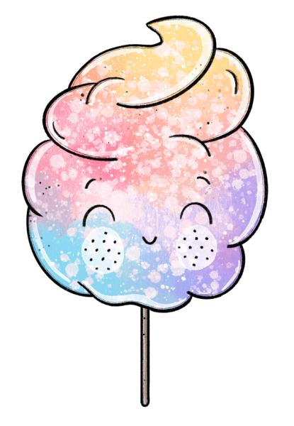 1 Stück - BÜGELBILD ZUCKERWATTE 12cm