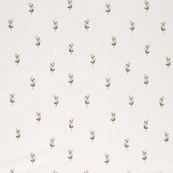 0,5 MTR.  ♥ BAUMWOLLJERSEY POINTOILLE Lochstickerrei - BLÜMCHEN ♥
