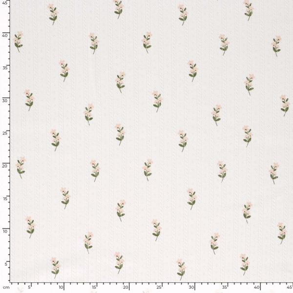 0,5 MTR.  ♥ BAUMWOLLJERSEY POINTOILLE Lochstickerrei - BLÜMCHEN ♥