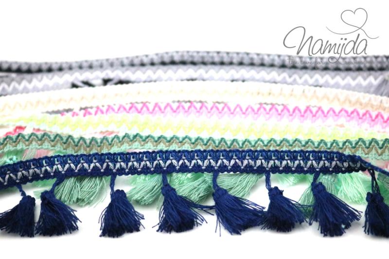1 MTR. ♥ QUASTE ZACKENBORTE - UNI - Dusty MINT ♥