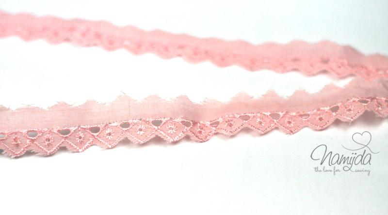 ♥1 Mtr. Wäschespitze - ZACKENKANTE - 2,5cm - ROSE ROUGE ♥