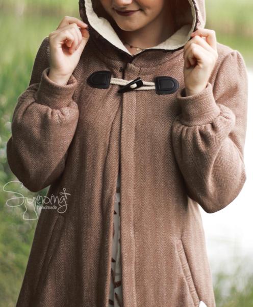 1 Stück ♥ Dufflecoat-Verschluss 17cm - Schwarz - Knebelknopf - zweiteilig ♥