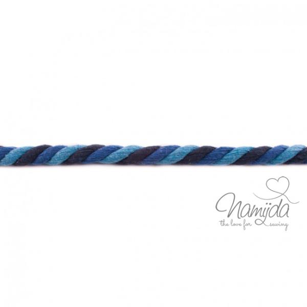 1 MTR. ♥ XXL Gedrehte Hoodie JeaNS/BLau/AQuA meliert - 12mm ♥