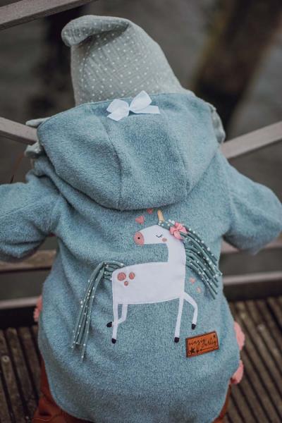 RESTSTÜCK 0,95 MTR. ♥ Doubelface Baumwollfleece MINT MELANGE - 100% Baumwolle ♥