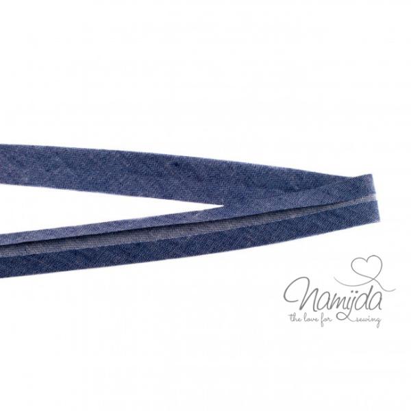 1 MTR. ♥ JEANS SCHRÄGBAND - DUNKELBLAU - 20mm ♥
