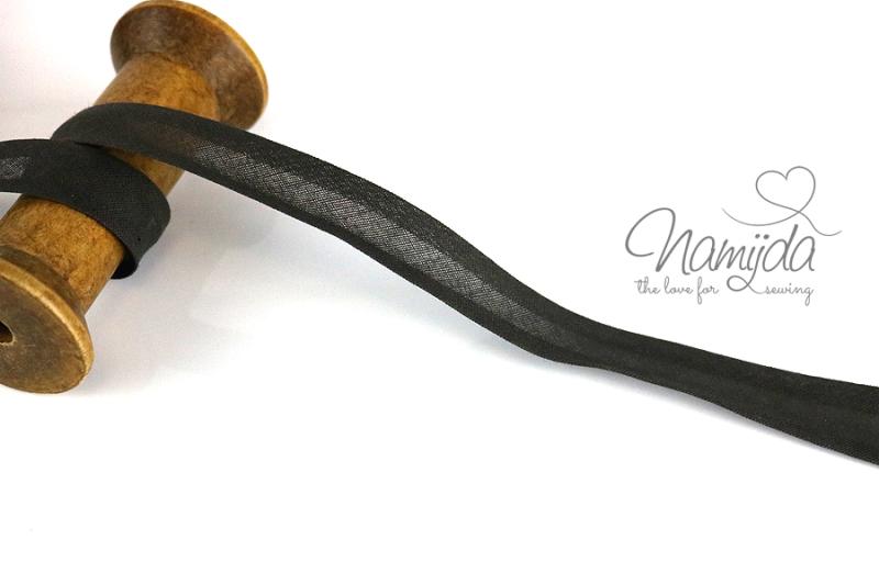 1 MTR. ♥ BAUMWOLL SCHRÄGBAND DuNKELBRAUN - 20mm ♥