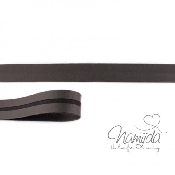 1 MTR. ♥ Kunstleder Schrägband - Army - 20mm - Einfassband ♥