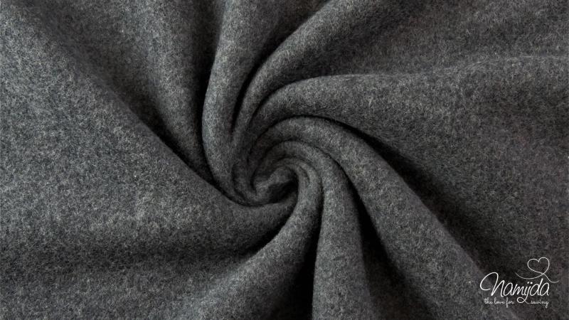 0,5 MTR. ♥ Doubelface Baumwollfleece DuNKELGRau MELANGE - 100% Baumwolle ♥
