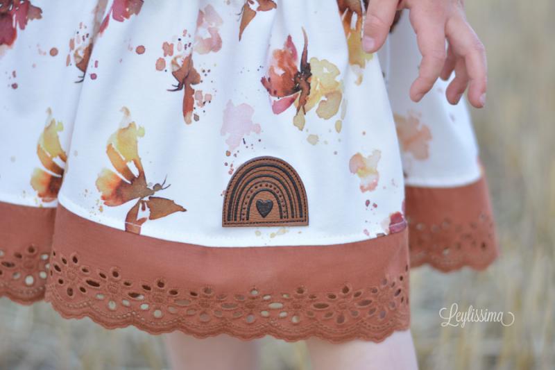 ♥1 Mtr. Wäschespitze - XXL Blütentraum 8cm - ROST ♥