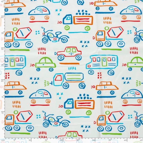 0,50 MTR.  ♥ BUNTE FAHRZEUGE JERSEY ♥