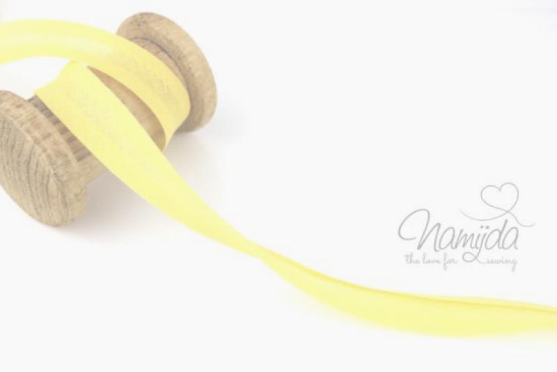 1 MTR. ♥ BAUMWOLL SCHRÄGBAND VANILLE GELB - 20mm♥