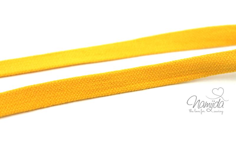1 MTR. ♥ Kordel, Band - flach - GELB - 1,5 cm ♥