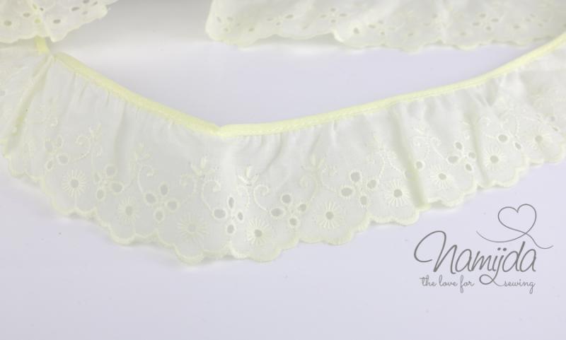 ♥1 Mtr. Wäschespitze gerüscht -  5cm - BUTTER LEMON ♥