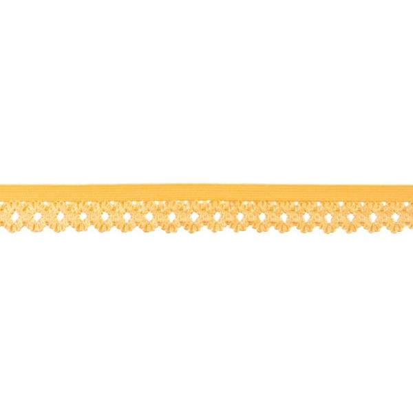 1 MTR. Elastische Spitze - Ziergummi - GELB - 20mm