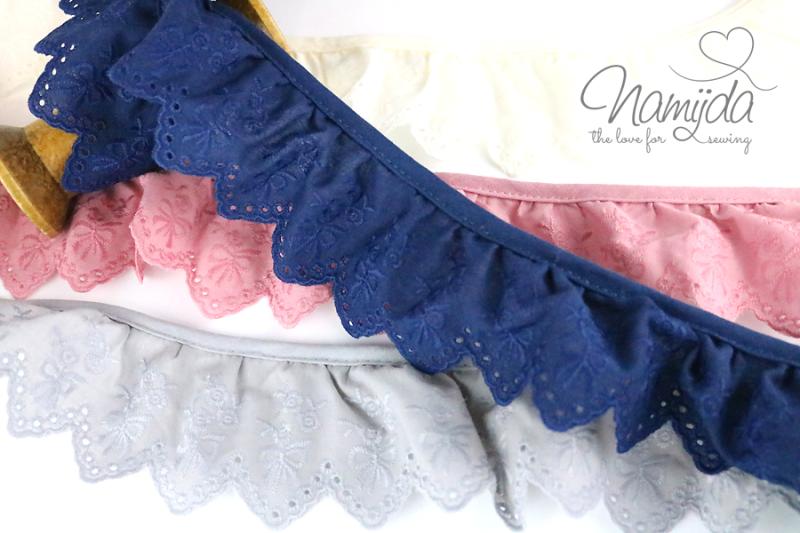 ♥1 Mtr. SCHleiFCHen Wäschespitze gerüscht - SCHWaRZ - 5,5cm ♥