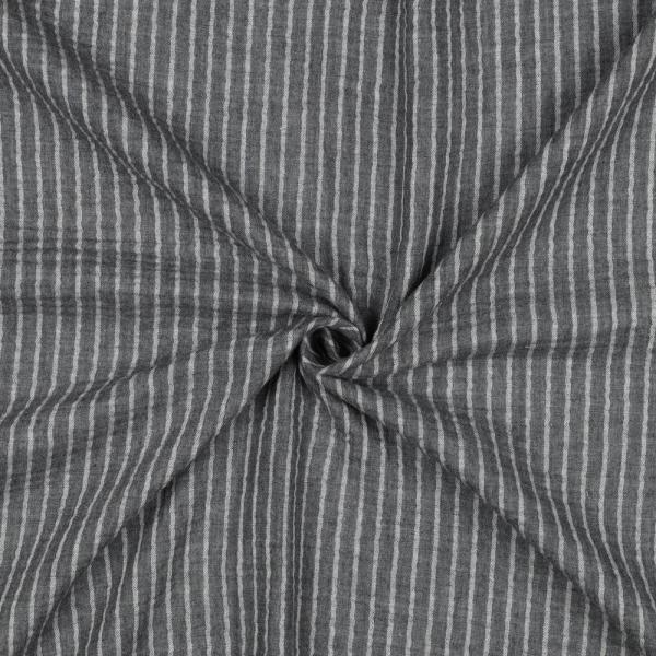0,5 MTR. ♥ MUSSELIN STRIPES GRAU ♥