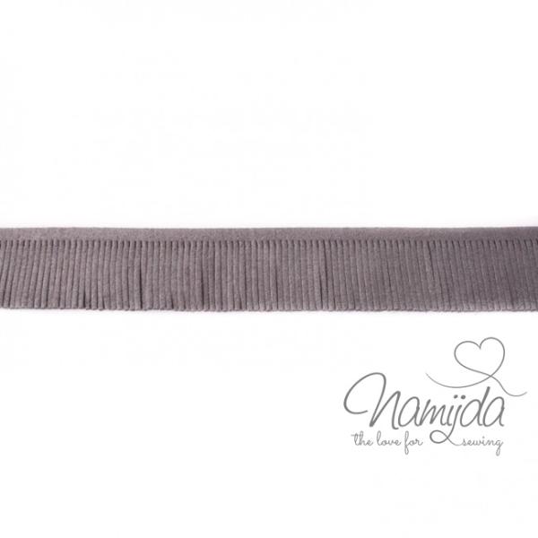 1Mtr. ♥ Kunstleder Fransenband Grau 3cm ♥