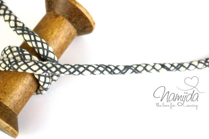 1 MTR. NETZ Hoodie Kordel - GRAU - 8mm