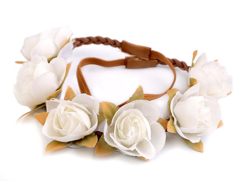 1 STüCK BLuMEN HAARKRANZ/HAARGuMMI WeiSS