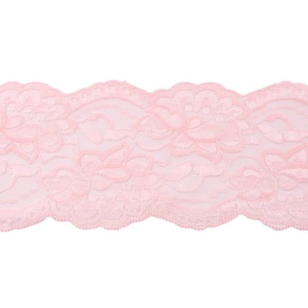 1 MTR. ♥XL Elastische Spitzeborte - ROSE ROUGE  - 9,5cm ♥