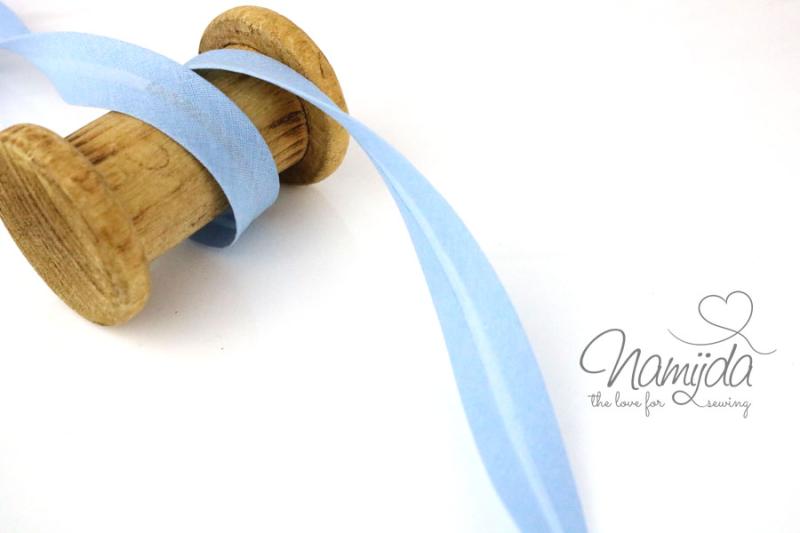 1 MTR. ♥ BAUMWOLL SCHRÄGBAND HeLLBLau - 20mm ♥