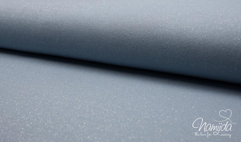 0,50 MTR. KuSCHLIGER GLITZER SWEAT - Hellblau