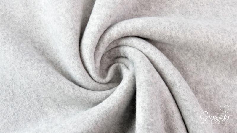 0,5 MTR. ♥ Doubelface Baumwollfleece HELLGRau MELANGE - 100% Baumwolle ♥