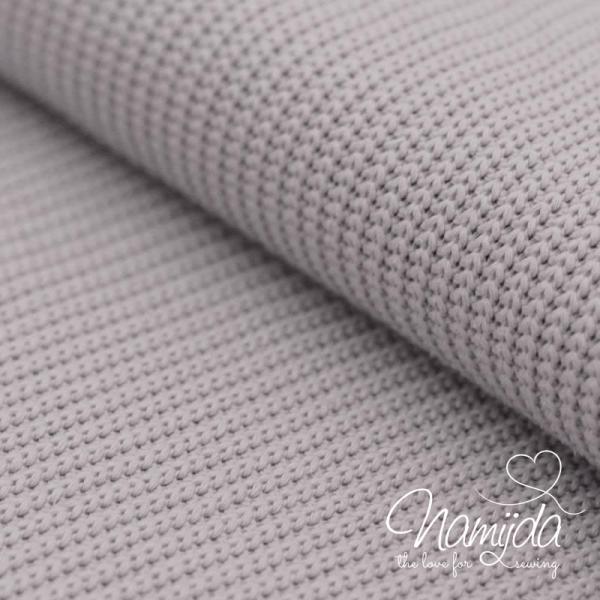 0,5 MTR.  BAUMWOLL GROBSTRICK HELLGRAU - STRICKSTOFF