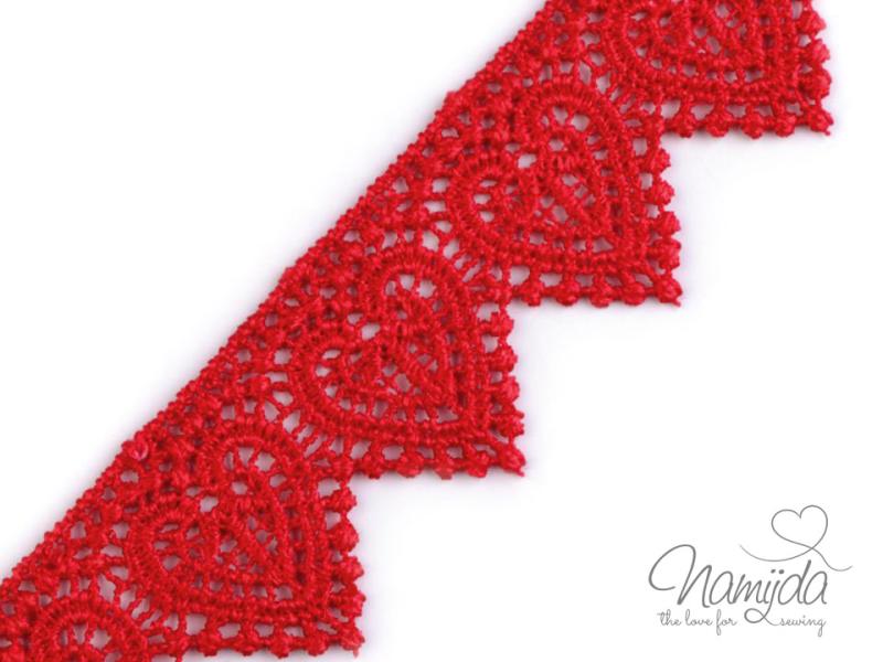 1 MTR. HERZ KLÖPPEL;- ÄTZSPITZE ROT - 3,5cm