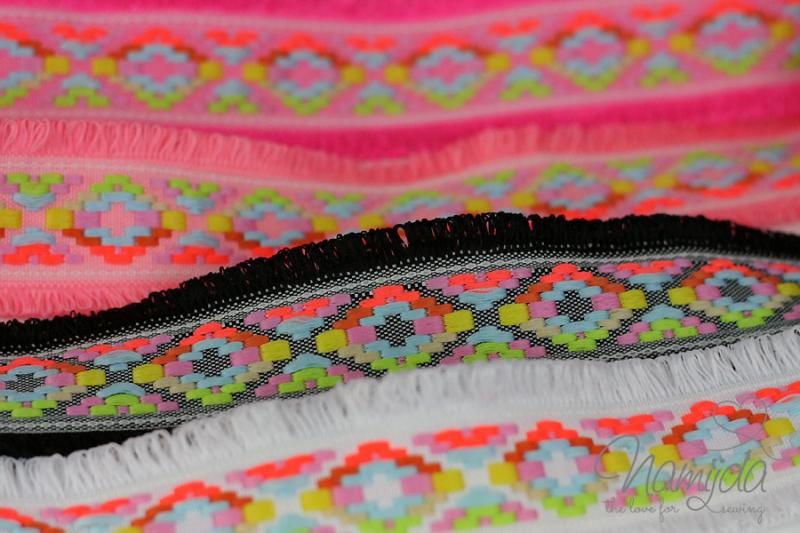 ♥1 Mtr. IBiZA Fransenband SCHwARZ -4,5cm ♥