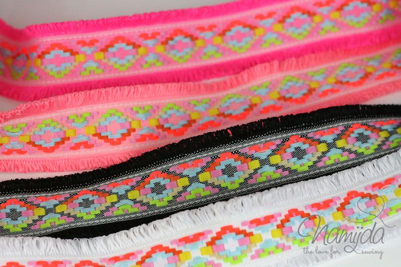 ♥1 Mtr. IBiZA Fransenband SCHwARZ -4,5cm ♥