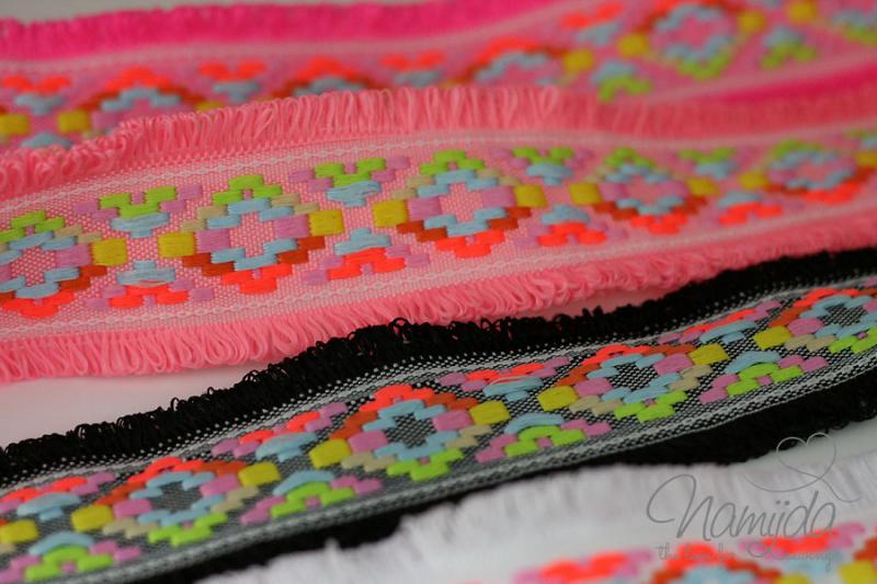 ♥1 Mtr. IBiZA Fransenband SCHwARZ -4,5cm ♥