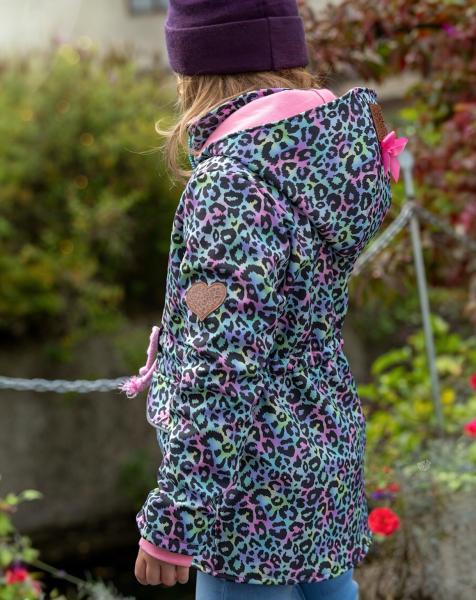 RESTSTÜCK 0,90 MTR. ♥ SOFTSHELL LEO MULTICOLOR RAINBOW ♥