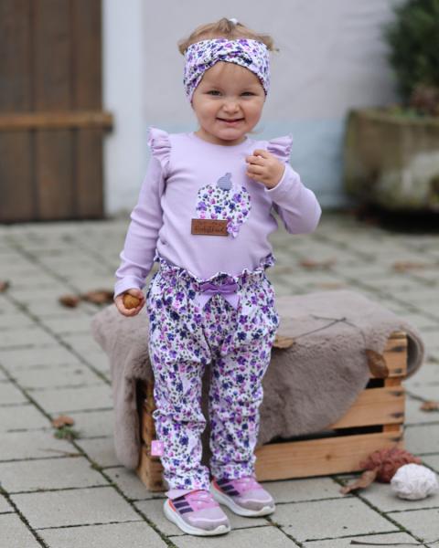 0,5 MTR. ♥ STREUBLÜMCHEN JERSEY - BEERE/LILA ♥