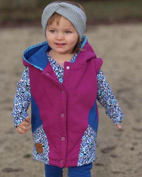 0,5 MTR. FROZEN WINTERBLÜMCHEN TÜRKIS/AUBERGINE FRENCH TERRY