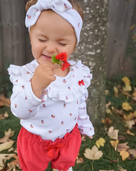 0,5 MTR.  ♥ MARIENKÄFER MUSSELIN NATUR ♥