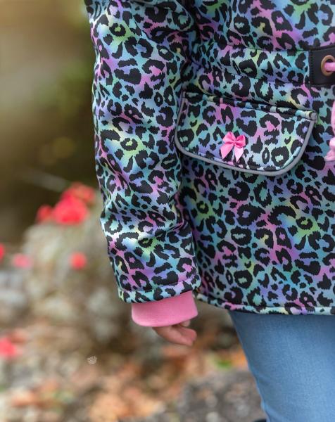 RESTSTÜCK 0,90 MTR. ♥ SOFTSHELL LEO MULTICOLOR RAINBOW ♥