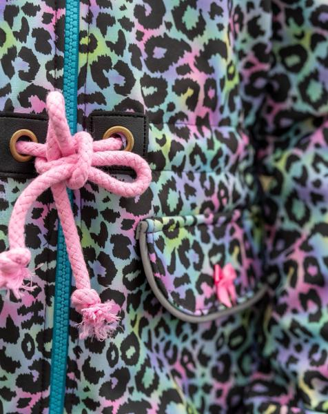 RESTSTÜCK 0,90 MTR. ♥ SOFTSHELL LEO MULTICOLOR RAINBOW ♥