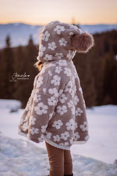 0,5 MTR. ♥ SUPER SOFTER FLOWER TEDDY / ZoTTEL WOLLWEISS ♥