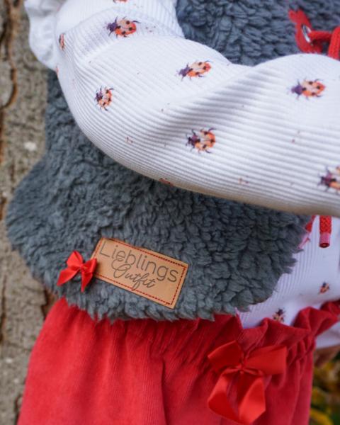 0,5 MTR.  ♥ MARIENKÄFER MUSSELIN NATUR ♥