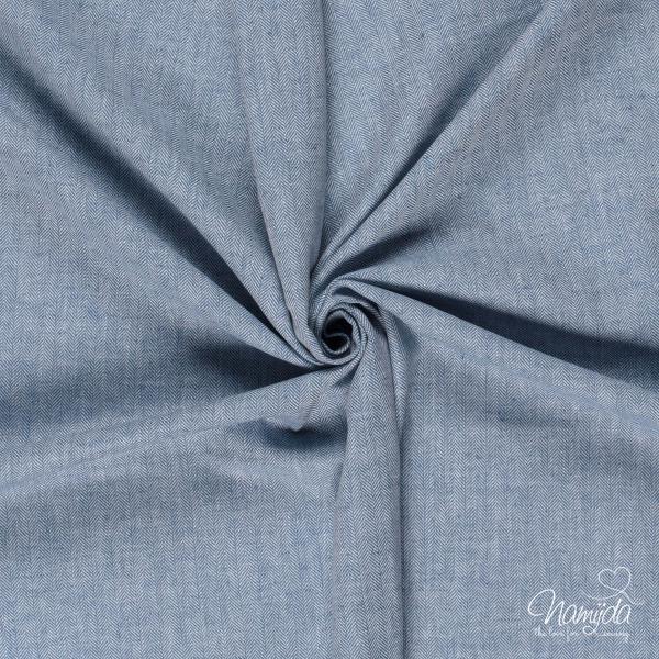 0,5 MTR. ♥ FISCHGRÄT BAUMWOLL LEINEN - JEANS ♥