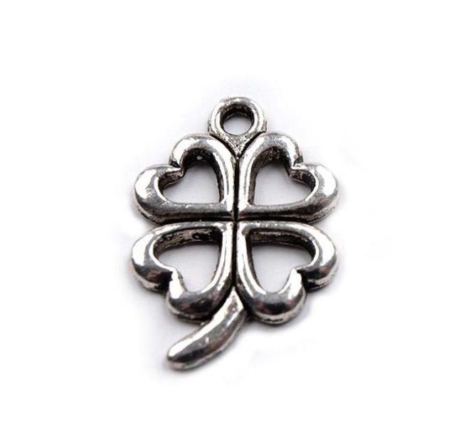 1 Stück - KLEEBLaTT ANHäNGER - SILBER - 15x21mm