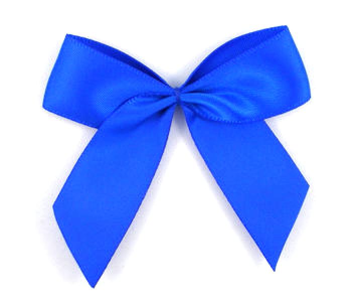 1 Stück - XL SATIN SCHLeife - ROYAL BLau - 6,5cm
